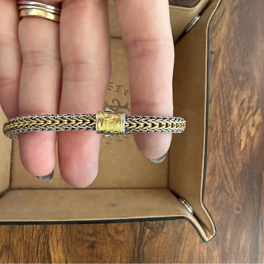 John Hardy Icon Bracelet, Reversible, Gold, Sterling Silver, 6.5mm size XL